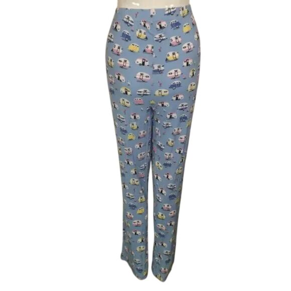 MUNKI MUNKI Pajamas, XXL, Blue, RVs/Trailers/Flamingos, 2 pieces, Top/Pants - Picture 9 of 12